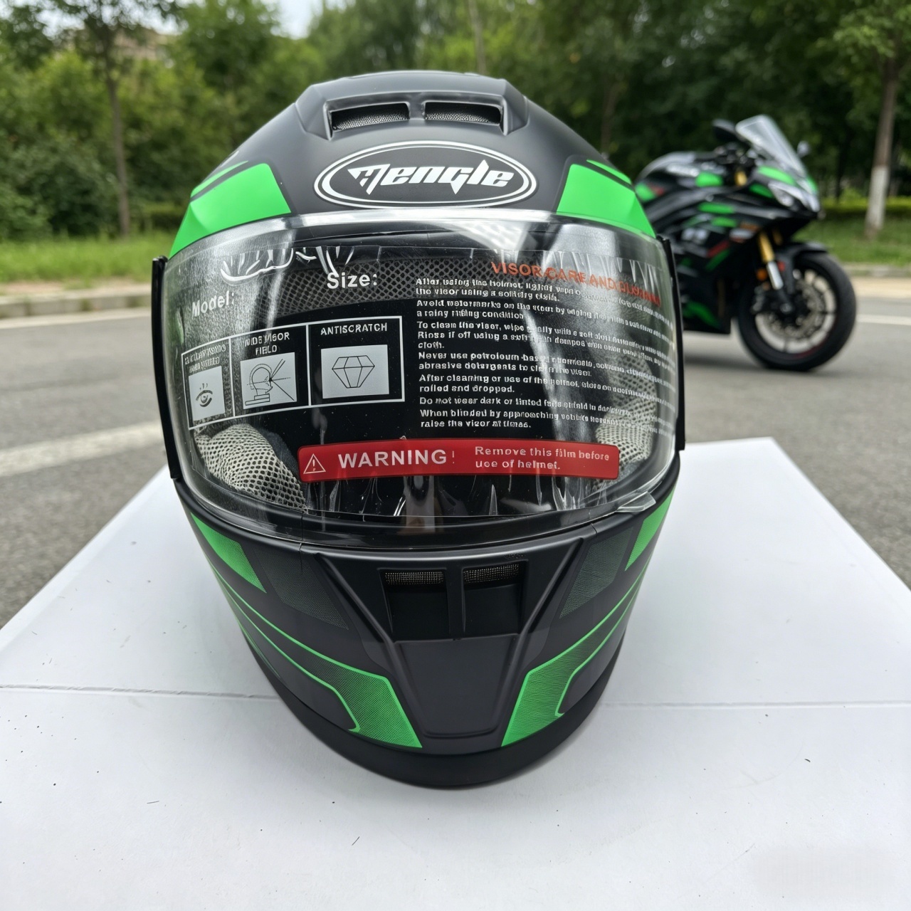 Men's Full Face Motorcycle Hel - Scooter Helmet Set 评论和价格