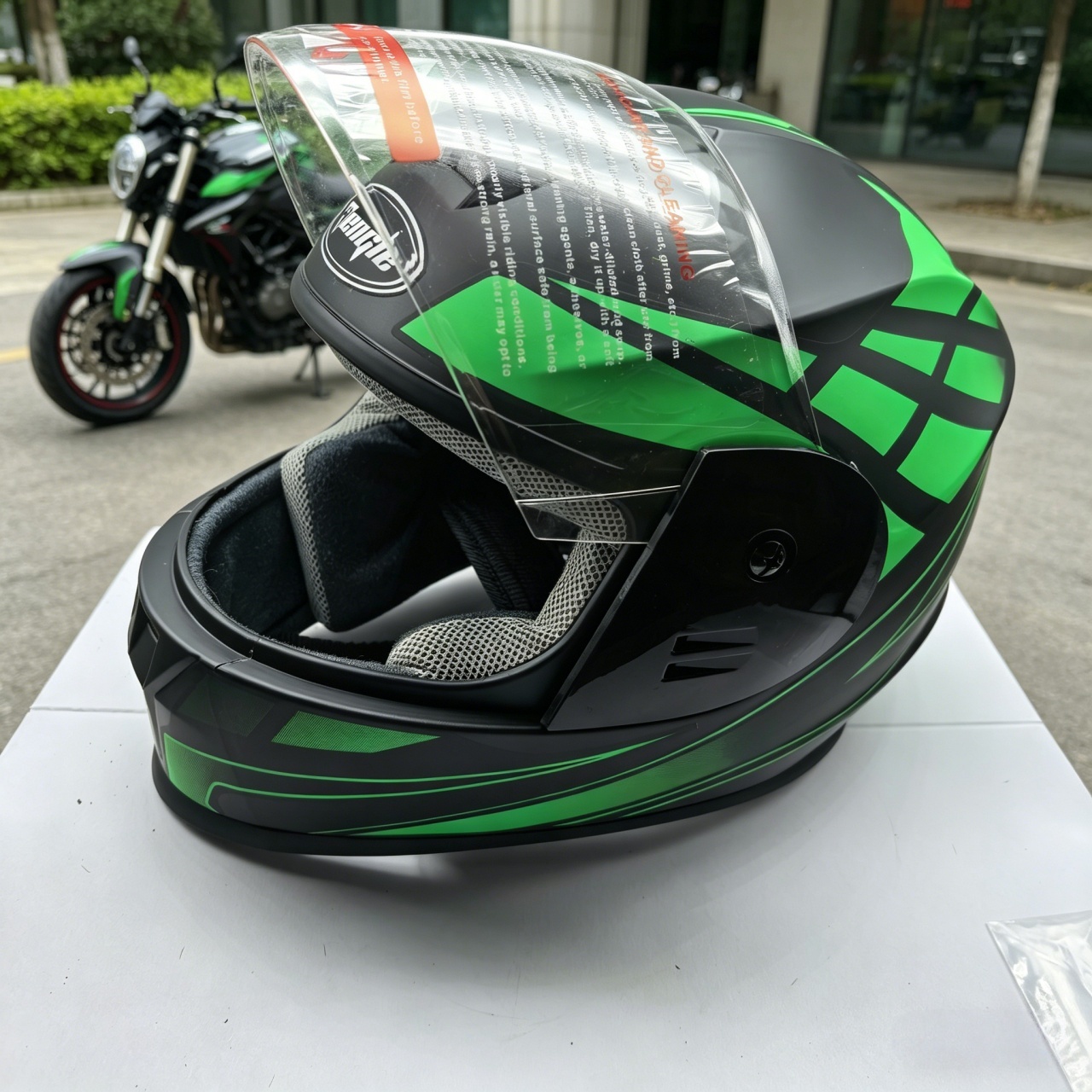 Men's Full Face Motorcycle Hel - Scooter Helmet Set 评论和价格
