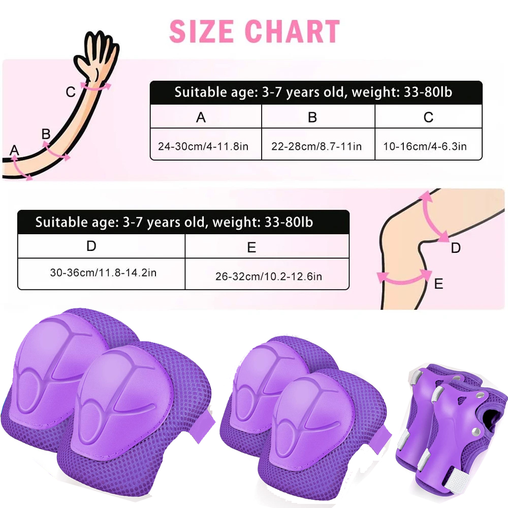 6pcs Kids Knee Pads and Elbow  - Scooter Helmet Set 评论和价格