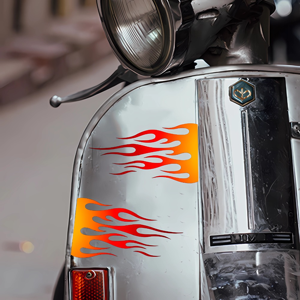 Flame Motorcycle Stickers Wate - Scooter Helmet Set 评论和价格