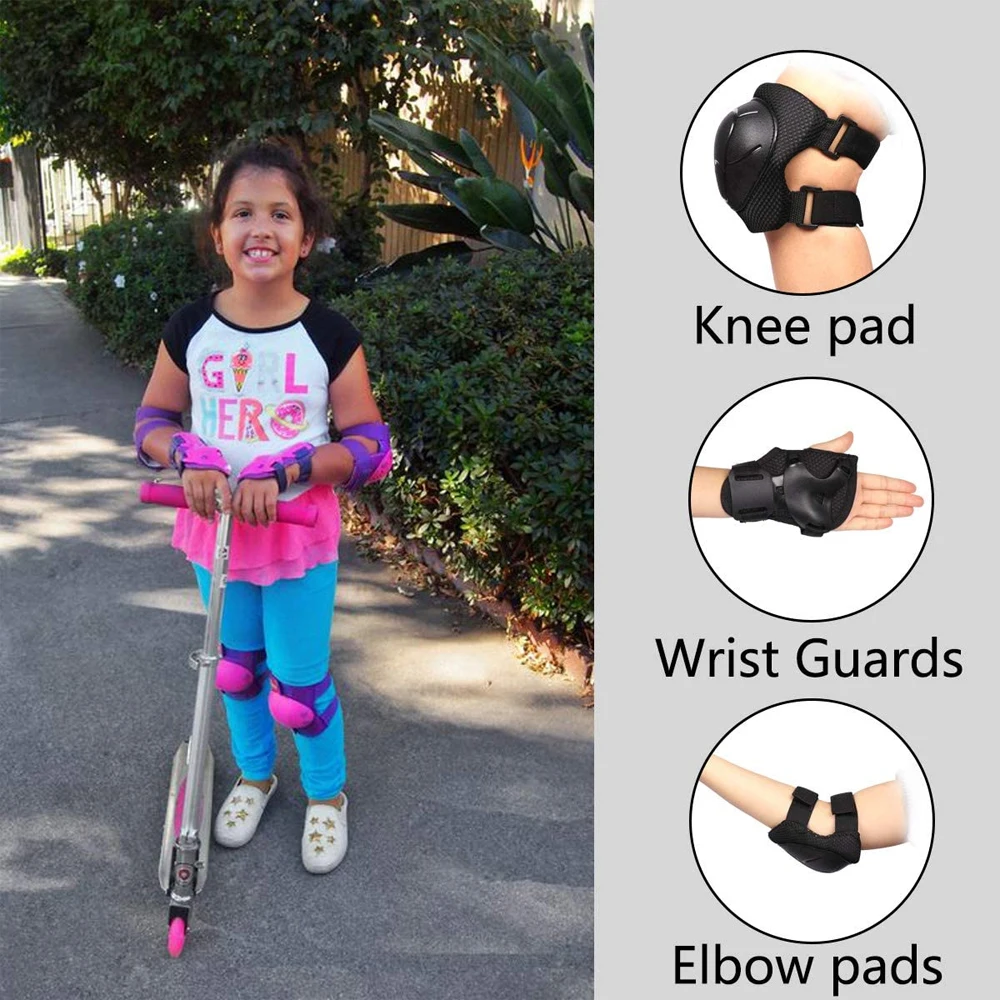 7Pcs/Set Roller Skating Kids B - Scooter Helmet Set 评论和价格